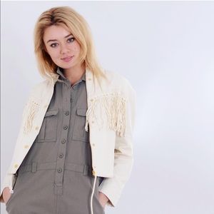 NWT LF PaperHeart Denim Fringe Jean Jacket Coat